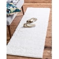thumbnail image 3 of Unique Loom 3127915 2 ft. 2 in. x 6 ft. 5 in. Solid Shag Runner Rug, Snow White, 3 of 5