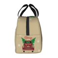 thumbnail image 7 of Lafuoo Christmas Vintage Red Truck Pattern Portable Aluminum Foil Thickened Insulation Lunch Bag, Waterproof Zipper Lunch Bag Suitable for Men and Women-One Size, 7 of 7