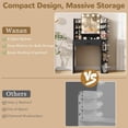 thumbnail image 5 of Pipleo 31" W Makeup Vanity Desk with Mirror and Lights, Small Vanity Table with 8 Storage Shelves, Big Drawer and 3 Lighting Colors, Bedroom Vanity for Girls, 5 of 9