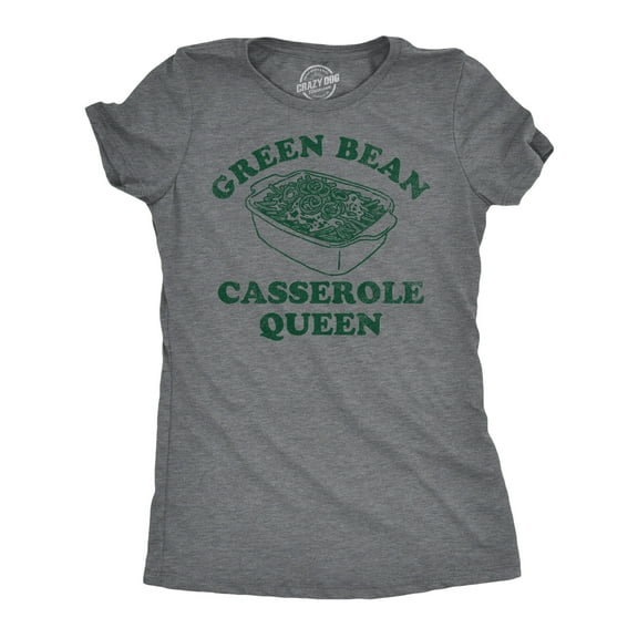 Womens Funny T Shirts Green Bean Casserole Queen Sarcastic Thanksgiving Dinner Graphic Tee for Ladies Womens Graphic Tees