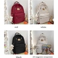 thumbnail image 3 of Mochila AONUOWE Preppy con peluches, linda mochila para adolescentes, estilo academia ligero, mochila escolar de estética sólida (roja)., 3 of 5