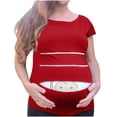 thumbnail image 2 of Heliisoer Maternity Cute Baby Pattern Print Short Pregnant Tops, 2 of 8
