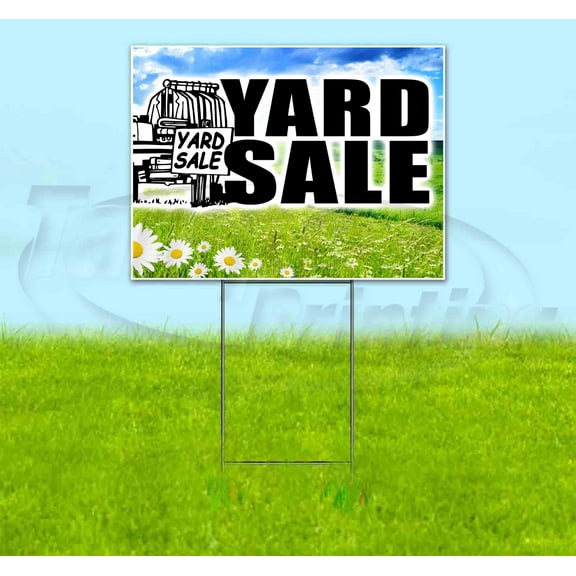 Yard Sale (18" x 24") Yard Sign, Includes Metal Step Stake
