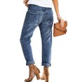 thumbnail image 3 of Women's Dark Blue Gather Round Distressed Pocketed Denim Jogger, 3 of 10