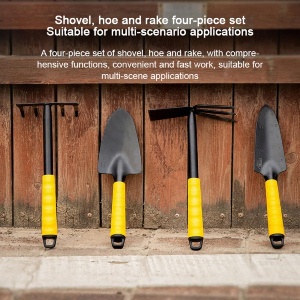 Garden Tool Sets Wooden Handle Black Metal Gardening Trowels