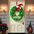 thumbnail image 2 of Christmas Door Cover Snowman Xmas Decor Banner 35x71 Festive Wreath Backdrop Winter Front Door Hanging Banner Ornament Porch Entryway Decoration, 2 of 6