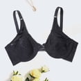 thumbnail image 2 of VBEWZET Women Plus‑Size Ultra‑Thin Floral Lace Underwire Bra Support Scalloped‑Edge Brassiere Black 44, 2 of 7