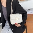 thumbnail image 5 of Women Genuine Leather Shoulder Bag Ladies Fashion Clutch Purses Quilted Crossbody,White, 5 of 7