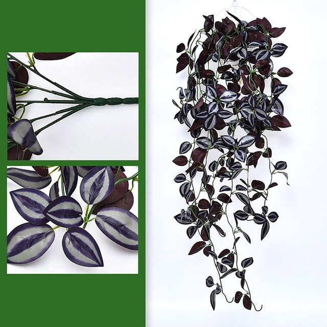 Hiedra Artificial Verde para Colgar En La Pared | Planta de Hiedra de Plástico Realista de 100 Cm de Largo | Decoración de Interiores con 168 Hojas | Diseño Flexible y Flexible para Decorar Paredes