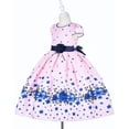 thumbnail image 2 of Cosplay Life Floral Dress For Girls and Young Adults Fashion Flower Waistline Kids Party Festival Dress Ages 2-10 Years Old (PINK, 9yrs), 2 of 3