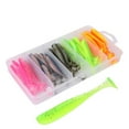 50 Pcs Fishing Soft Lure Plastic for T Tail Bait Artificial Worm Swimbait for Bass Trout Walleye