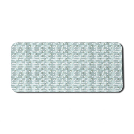 Abstract Computer Mouse Pad, Rhythmic Watercolor Scribbles Print in Pastel Colors, Rectangle Non-Slip Rubber Mousepad X-Large, 35" x 15" Gaming Size, Seafoam Multicolor, by Ambesonne