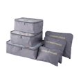 thumbnail image 1 of 6 Pcs Travel Organizer Storage Bag Set For Clothes Tidy Wardrobe Suitcase Pouch Case Shoes Packing Cube Bag Home Storage Gray, 1 of 6