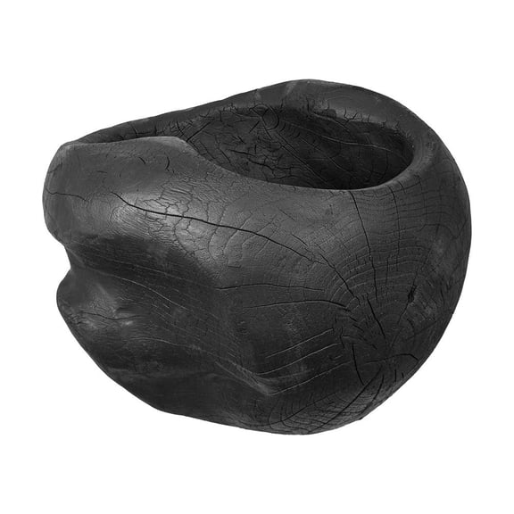A&B Home Black Abstract Shape Teak Bowl 11.8" x 11.8" x 10.6"