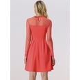 thumbnail image 3 of Vestido de Fiesta Allegra K Patinadora Transparente Melon Rojo L, 3 of 6