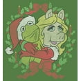 thumbnail image 2 of Women's The Muppets Christmas Kermit and Piggy Hug  Racerback Tank Top Envy Green X Large, 2 of 4
