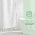 thumbnail image 4 of Unique Bargains 3D Geometric Texture Bath Curtain Sets with Hooks White 72"W x 72"L, 4 of 8