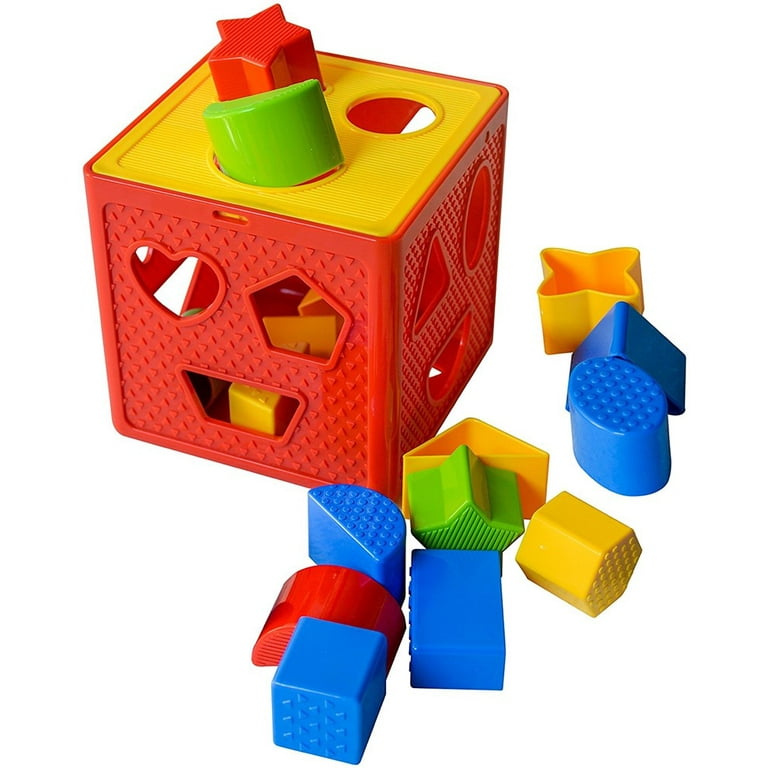 Baby Blocks Shape Sorter Toy - Children's Blocks Includes 18 Shapes - Color  Recognition Shape Toys With Colorful Sorter Cube Box - My First Baby Toys -  Toys Gift For Boys And Girls 
