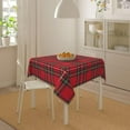 thumbnail image 5 of Christmas Tablecloth 60x60 Inch Square Red Green Buffalo Plaid Tablecloth Dust-Proof Wrinkle Resistant Rustic Christmas Table Cloth for Holiday Party Dining, 5 of 6