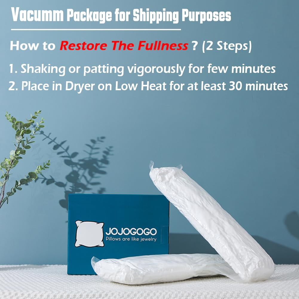 JOJOGOGO 12x20 Outdoor Lumbar Pillow Inserts Waterproof Set of 2, 12 x 20 Outdoor Lumbar Throw Pillows White Rectangle Decorative Pillow for Front Porch and Patio Furniture (with Deep Blue Piping)