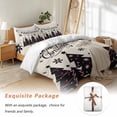 thumbnail image 7 of Merry Christmas Bedding Duvet Cover Set Twin Size 4 Pieces Black Christmas Tree Snowflakes Linen Bedding Set with Zipper Closure, 1 Comforter Cover 68x86 Inches 1 Flat Sheet & 2 Pillow Cases, 7 of 7