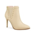 thumbnail image 1 of BLISSFUL STEP Bottines à Talons Hauts à Bout Pointu avec Fermeture Éclair pour Femmes Beige 9.5, 1 of 7