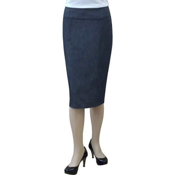 Women's Stretch Denim Panel Pencil Skirt