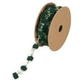 thumbnail image 1 of Unique Bargains 3Yard Pom Pom Wire Ribbon,  Mini Ball String Trim Ribbon with Gold Tinsel, Dark Green, 1 of 6