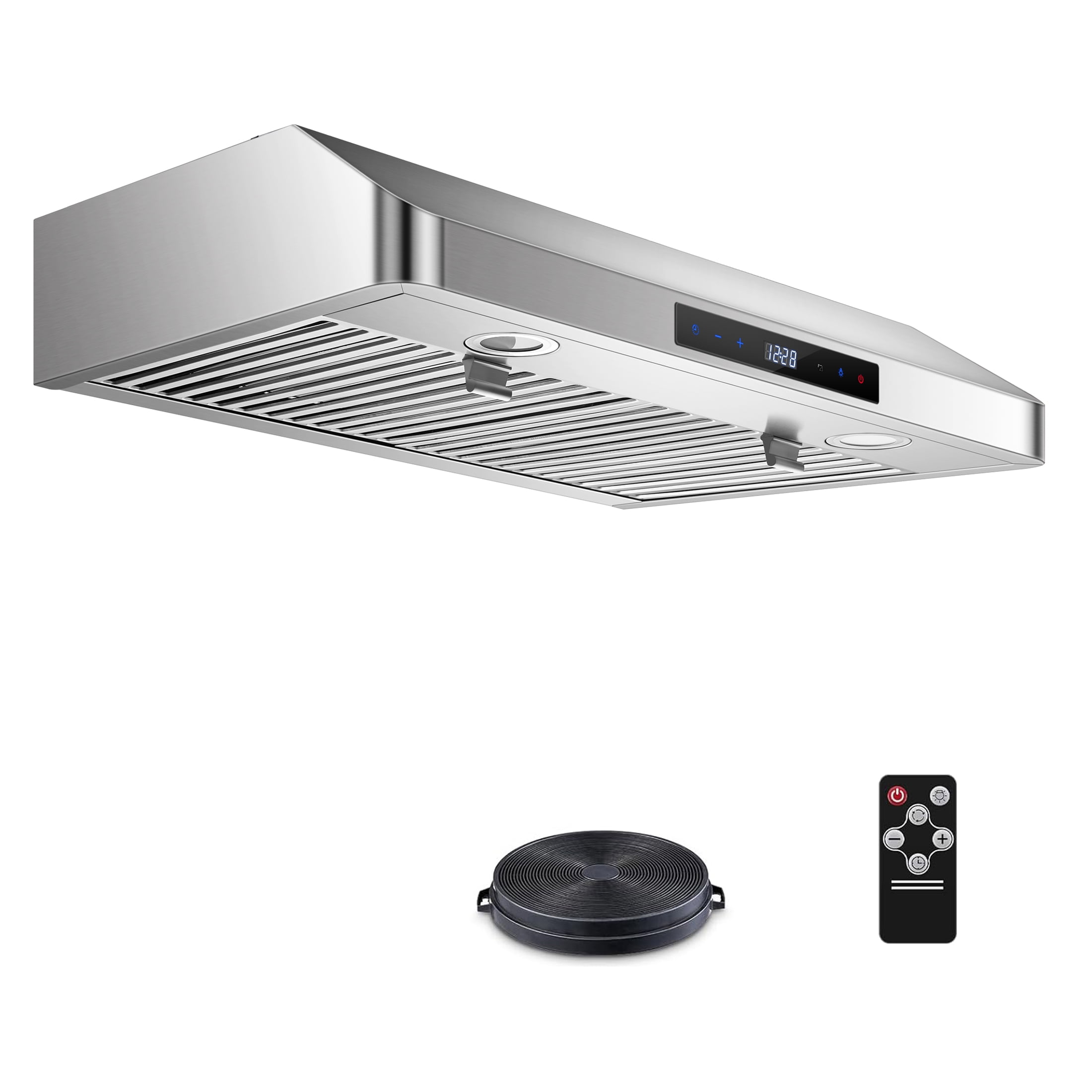 Sunmaki 36 inch Range Hood Under Cabinet 750CFM CFM with 4-Speed Gesture Sensing & Touch Control, Stainless Steel Kitchen Stove Vent Hoods with 2 LED Lights, Time Setting