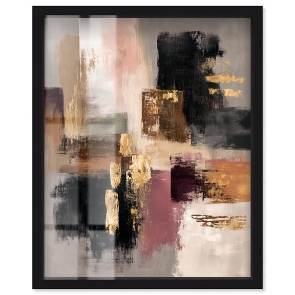 Mineral Texture Gold II Shadowbox Print Neutral Boho Art by Art Remedy, Black Frame, 16 x 20