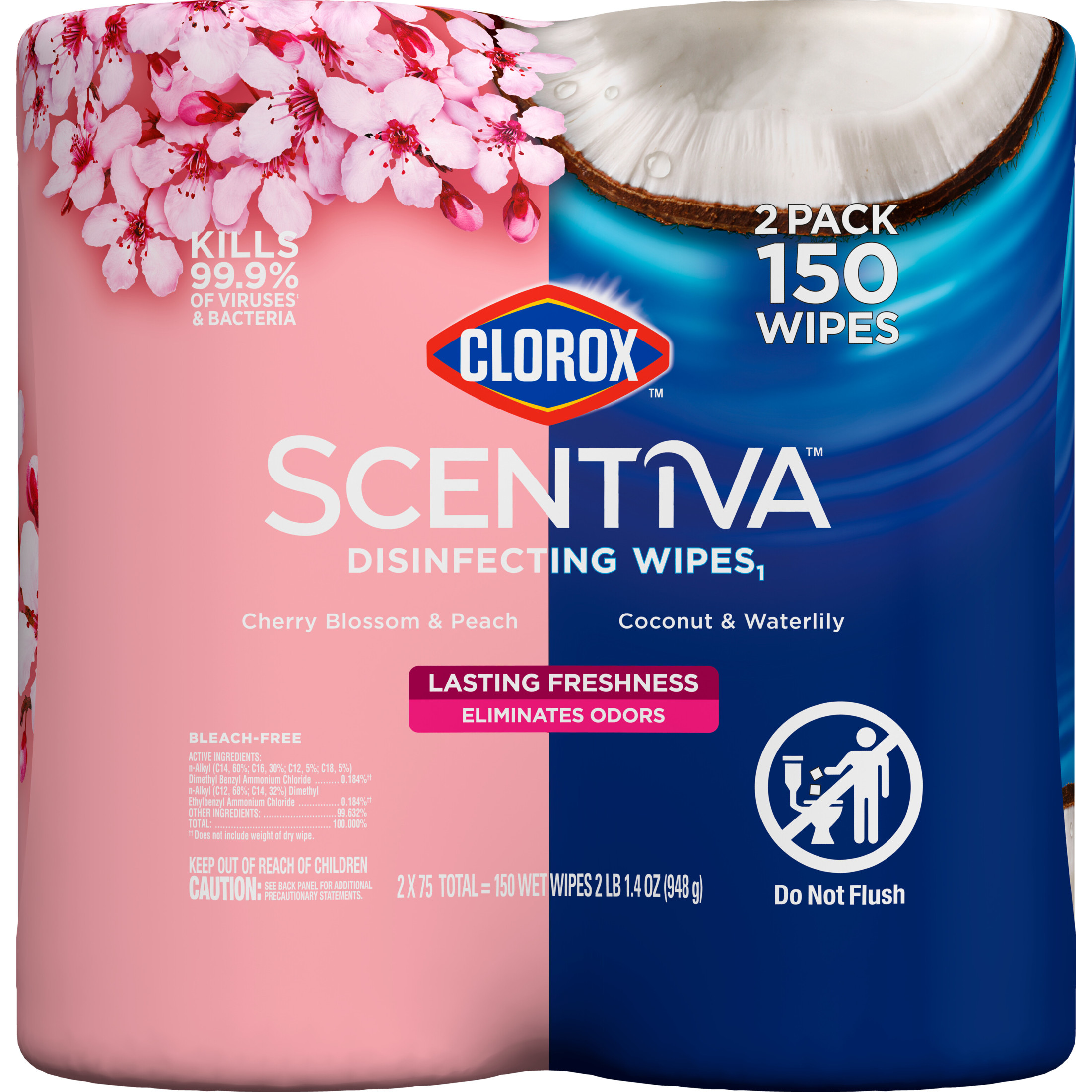 Clorox Scentiva Disinfecting Wipes Value Pack, 150 Count photo 2