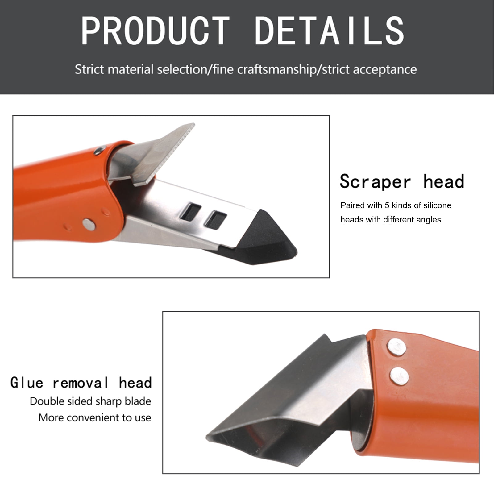 Outils De Calfeutrage, Outil De Finition De Mastic 4-en-1 En Acier Inoxydable Avec 5 Embouts En Silicone Kit De Retrait De Joints Pour Salle De Bain Cuisine Sol Fen Tre