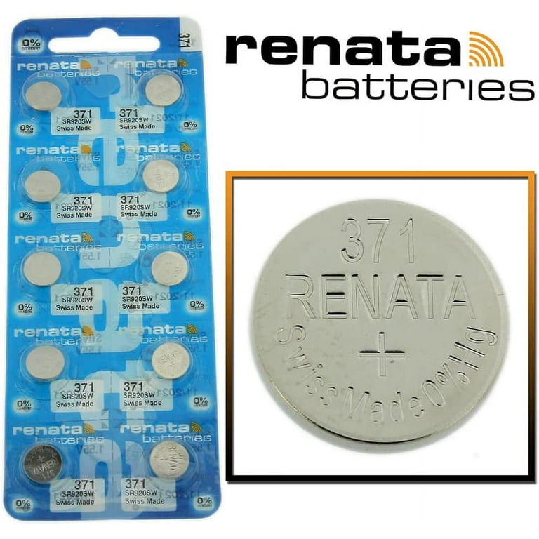 Silver Oxide Button-Cell Battery, 371 by Renata 