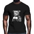 thumbnail image 2 of Camisetas para hombre, camiseta abstracta de algodón con cuello redondo y diseño de perro boxeador, manga corta, divertidas, con arte animal., 2 of 8