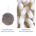 thumbnail image 5 of Juego de 2 toallas decorativas de chenilla gris y blanca para colgar en tocadores de cocina o baño, chenilla suave y absorbente con cierre de hebilla Sincero Electrónica, 5 of 5