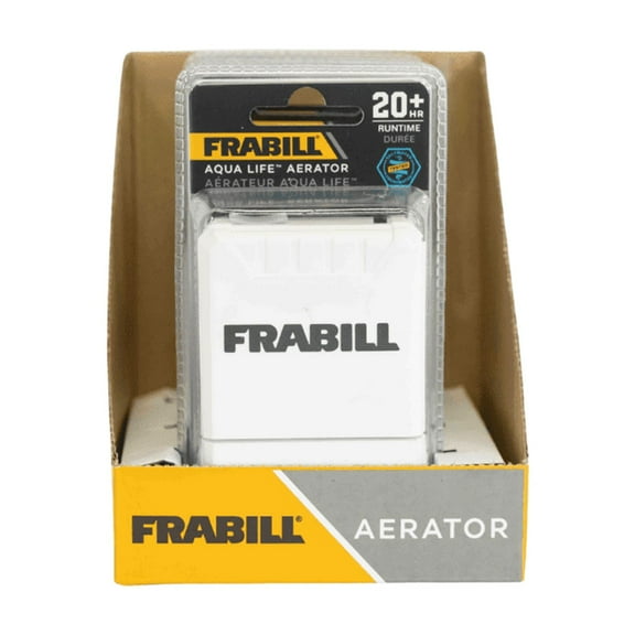 Frabill Aqua-Life Aerator, 20  Hour Run Time, Single-Speed Piston Pump, Includes Hose and Stone