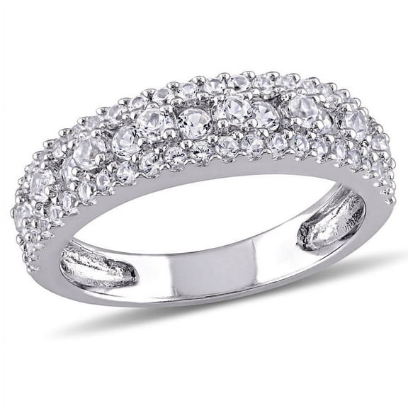AMOUR Created White Sapphire Anniversary Band In Sterling Silver