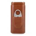 thumbnail image 2 of Estuche Para Puros De Cuero Soporte De Viaje Para Tubos Cortador De 3 Tubos Marrón Sunnimix Estuche de puros, 2 of 7