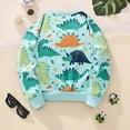 thumbnail image 4 of BOOMNY Toddler Boys Sweatshirts Cartoon Dinosaur Sweatshirt For Boys Long Sleeve Warm Fall Winter Pullover Tops, 4 of 8