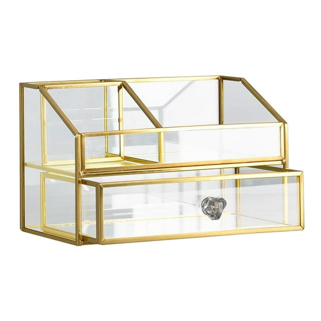 Estuche de almacenamiento de cosméticos, organizador de cosméticos, almacenamiento de maquillaje de cristal, organizador de lápiz labial, para jinwen organizador de maquillaje transparente