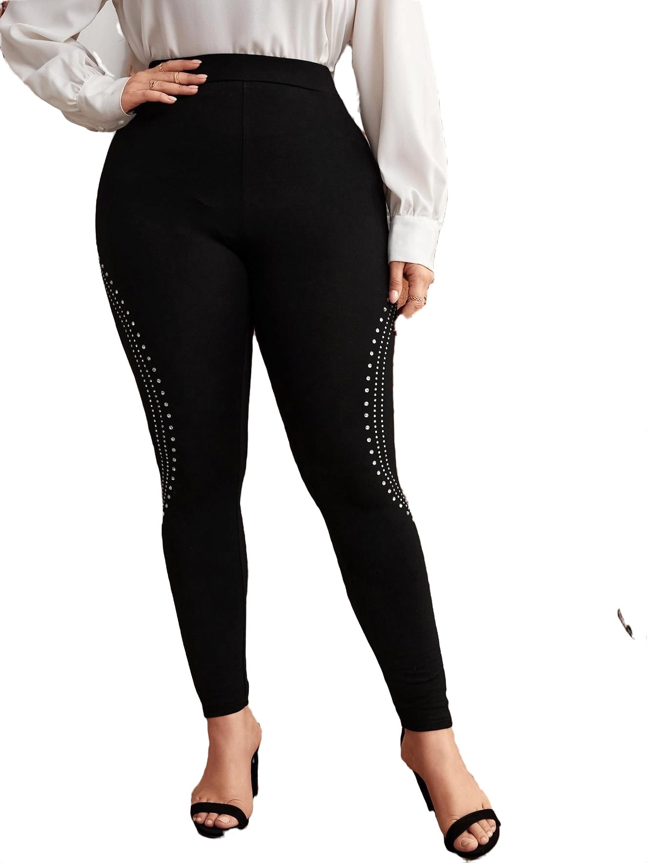 lækage orientering Dekorative Casual Solid Regular Black Plus Size Leggings (Women's) - Walmart.com