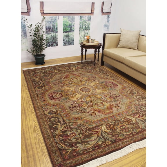 Wali Firdous Grey/Brown Rug, 6'0" x 9'0"