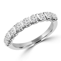 MDR170077-8.25 0.75 CTW Round Diamond Bar Set Semi-Eternity Wedding Band Ring in 14K White Gold - 8.25