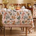 thumbnail image 2 of Fall Floral Linen Tablecloth for Rectangle Tables,French Rustic Table Cloth with Colorful Flowers Pattern,Farmhouse Decor for Kitchen Parties Thanksgiving Christmas New Year,60"*79", 2 of 6