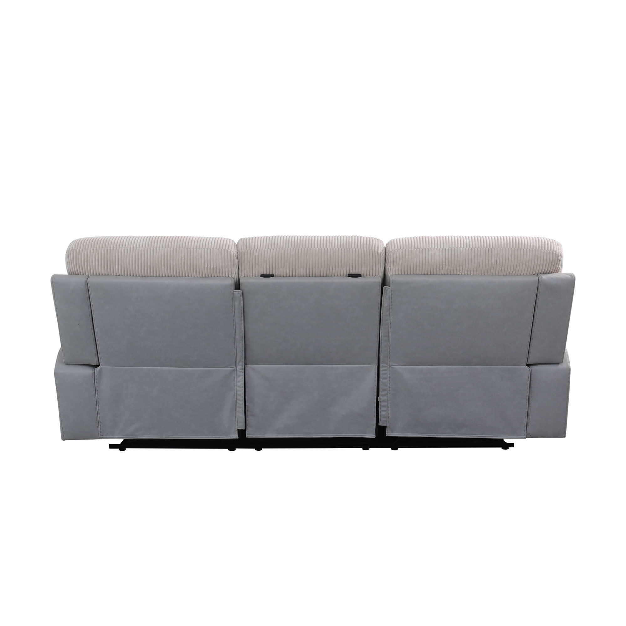 MAYEERTY Intelligent 3-Seater Recliner Sofa, Wear-Resistant Fabric with Wireless Charging & LED for Family Living Rooms