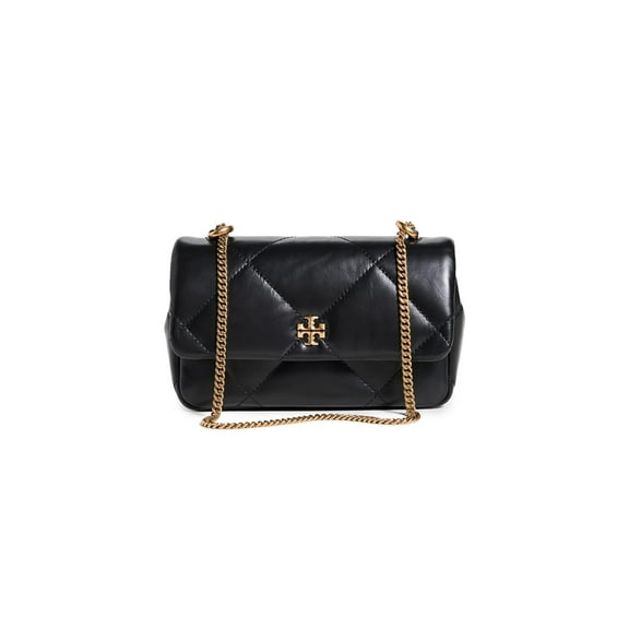 Tory Burch Women's Mini Kira Diamond Flap Bag, Black, One Size