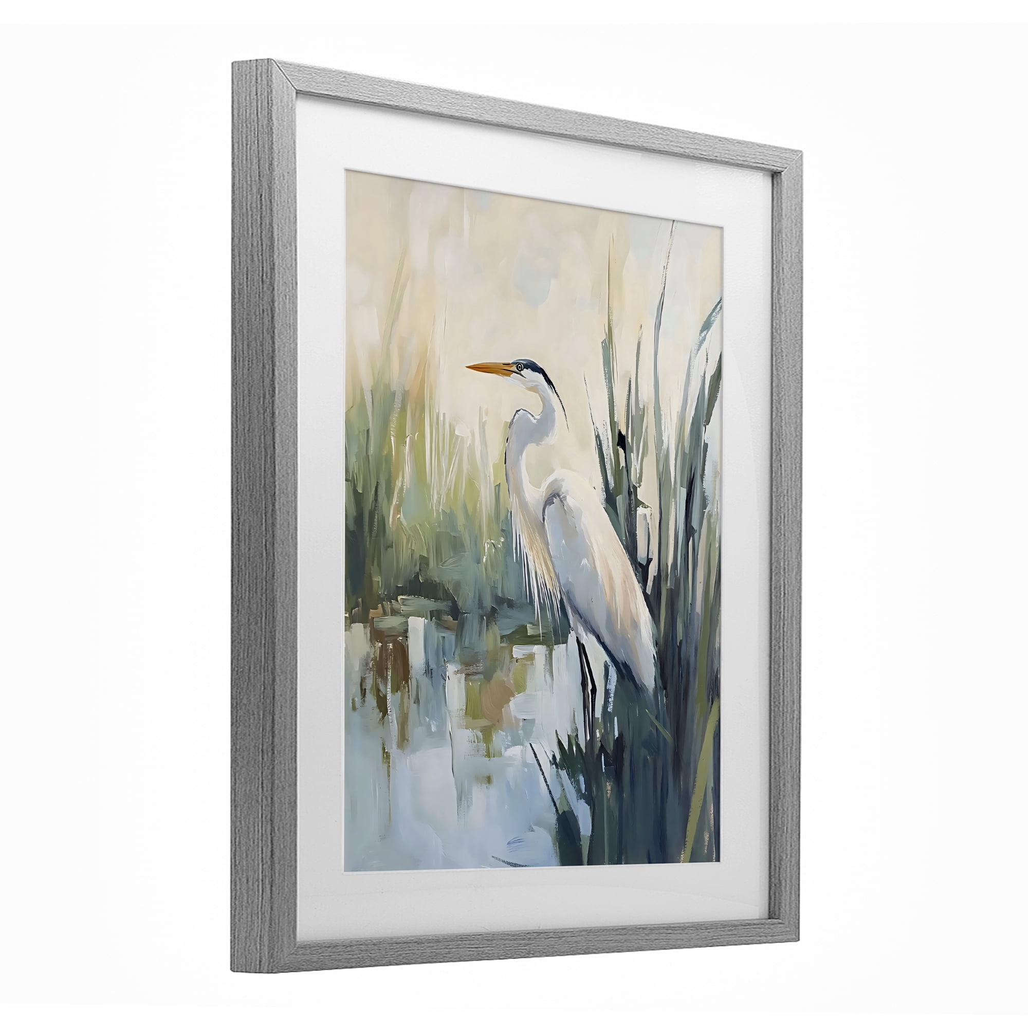 Stupell Industries King Of The Marsh Gray Framed Print Under Glass, design by Creative Studio
