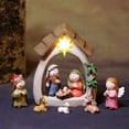 thumbnail image 4 of TINYSOME Resin Christmas Nativity Statue Figurines Set Small Resin Figures with LED Light for Indoor and Outdoor Decorations, 4 of 12