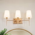 thumbnail image 3 of LNC Transitional 3-Light Gold Vanity Light with Fabrics, 23-Inch Bathroom Wall Fixture, 3 of 17