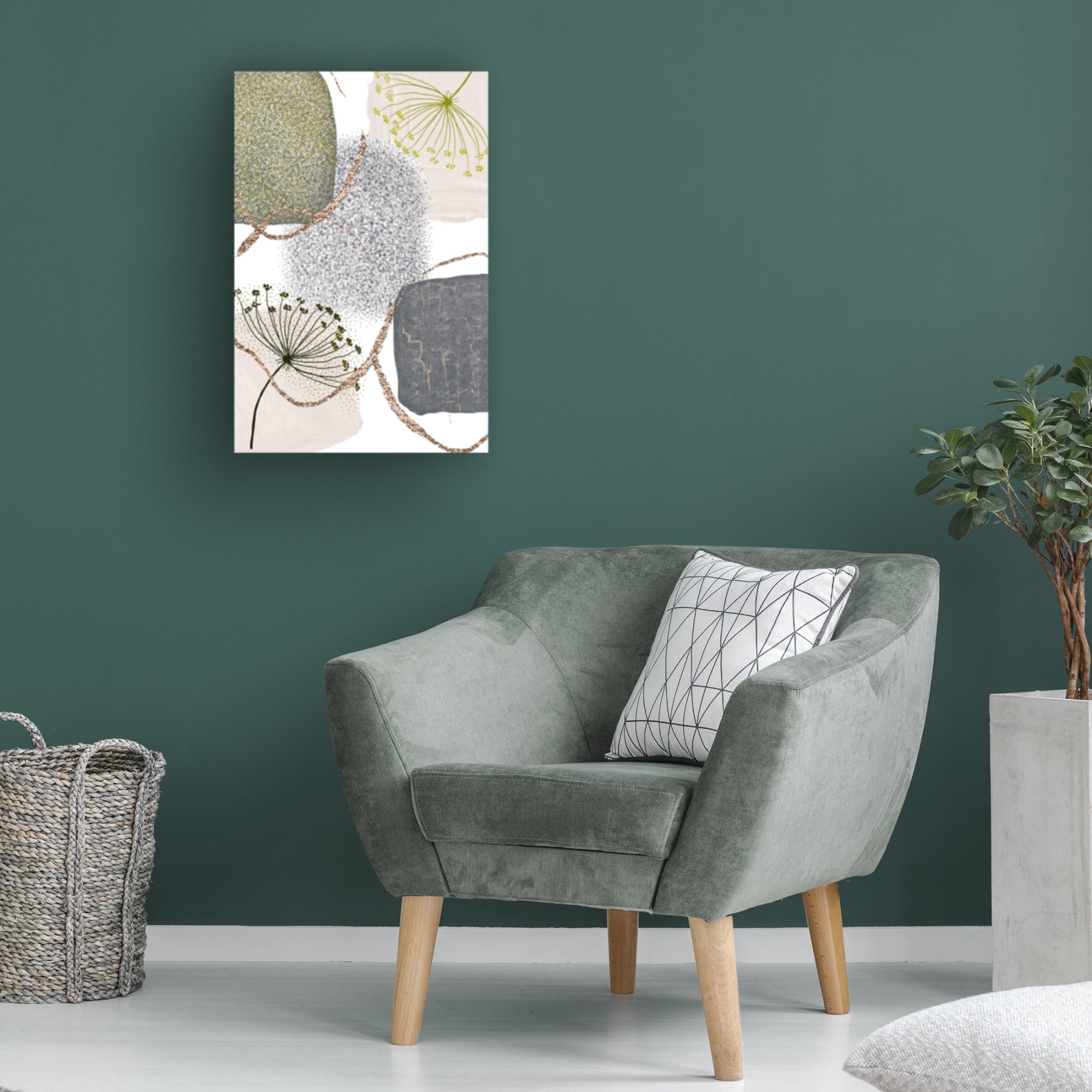 Trademark Fine Art Sally Ann Moss Green Grey 1 Canvas Wall Art
